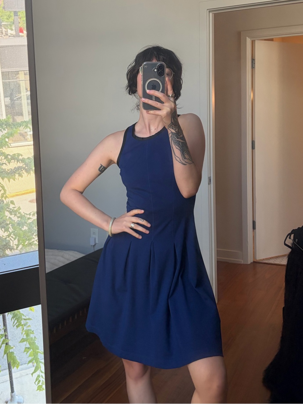 Sleeveless Cobalt Blue A-Line Dress